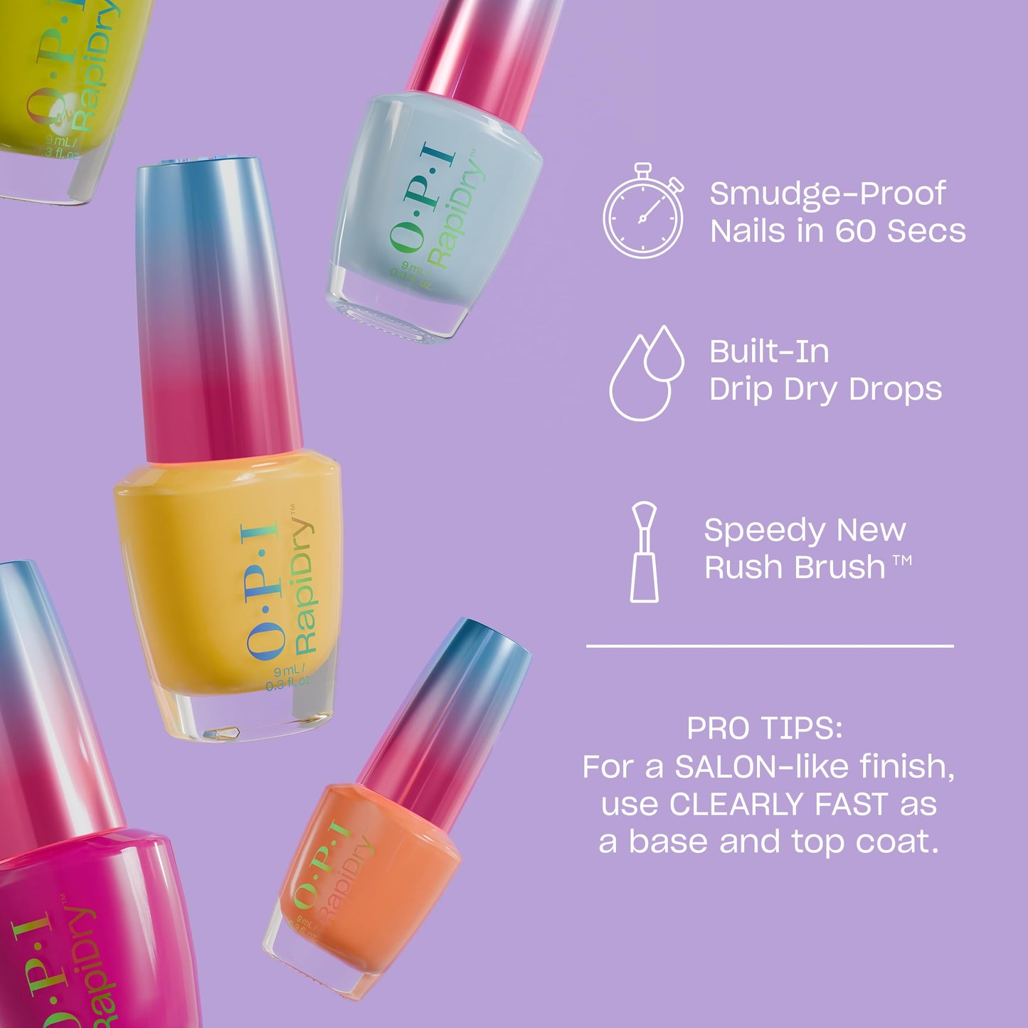 OPI RapiDry Quick Sand | Opaque Soft Nude Beige Crème Quick Dry Nail Polish | Vegan, Smudge Proof, Fast Drying