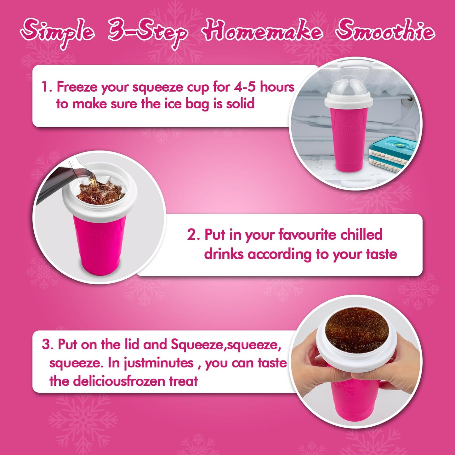 2PCS Slushie Maker Cup,DIY Magic Quick Frozen Smoothies Cups for Homemade Milk Shake Ice Cream Maker, Cooling Cups, Double Layer Squeeze Slushy Maker Cup,Birthday Funny Gifts for Friends &Family