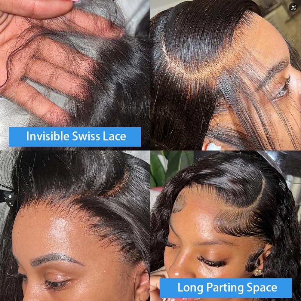 13x6 Body Wave Lace Front Wigs Human Hair for Women 13x6 HD Lace Front Wigs Human Hair Pre Plucked Bleached Knots With Baby Hair 180 Density Body Wave Frontal Wig 24 Inch