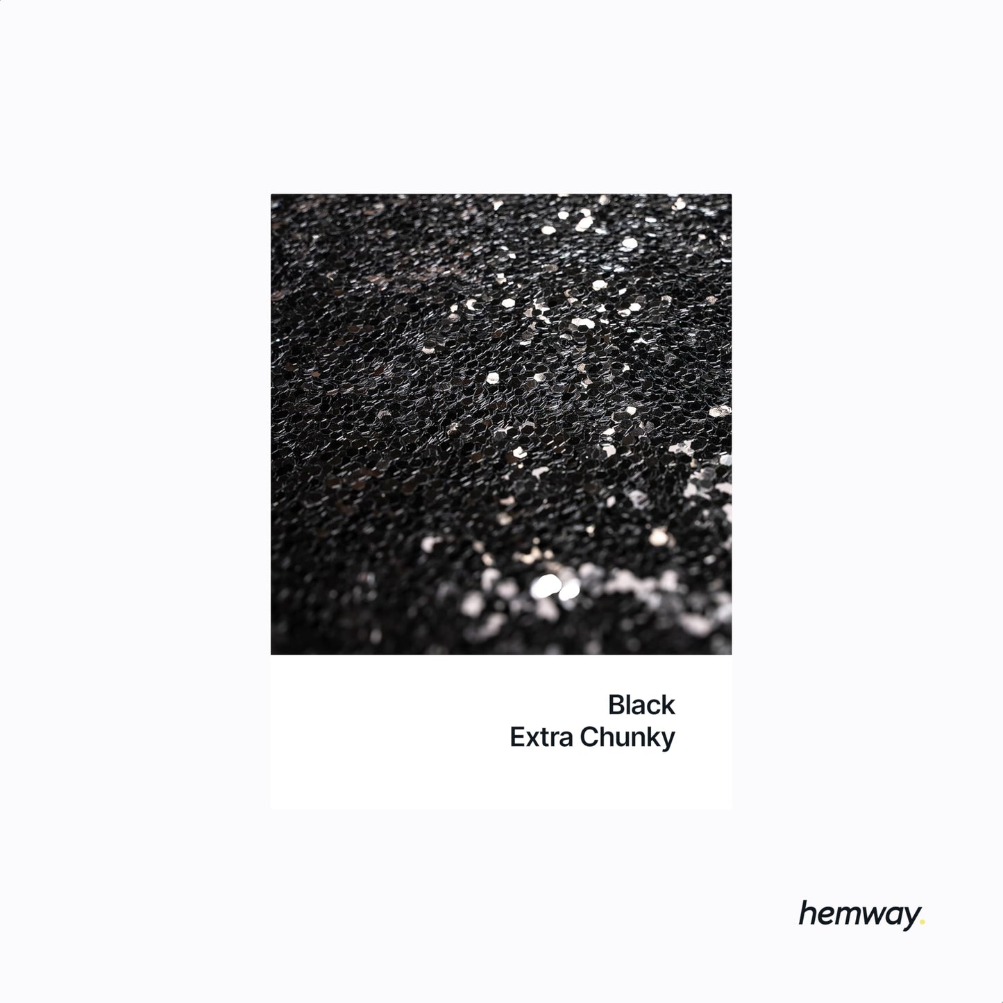 Hemway Eco Friendly Biodegradable Glitter 100g / 3.5oz Bio Cosmetic Safe Sparkle Vegan for Face, Eyeshadow, Body, Hair, Nail and Festival Makeup, Craft - Extra Chunky (1/24" 0.040" 1mm) - Black