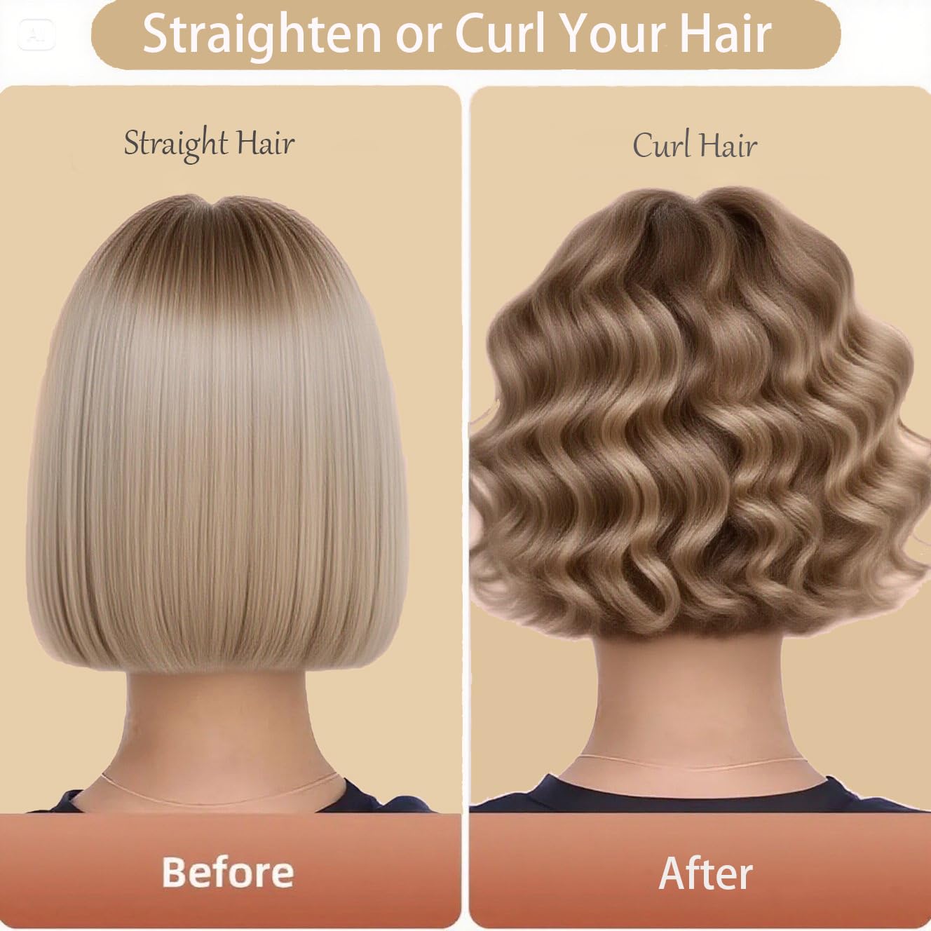 Fitdafit Cordless Hair Curling Iron Brush, 1.5" Mini Cordless Hair Curler, 3-in-1 Travel Curling Brush Hair Straightener Comb Rechargeable, 410℉ Heated Ionic Curling Tool for All Styles, Black