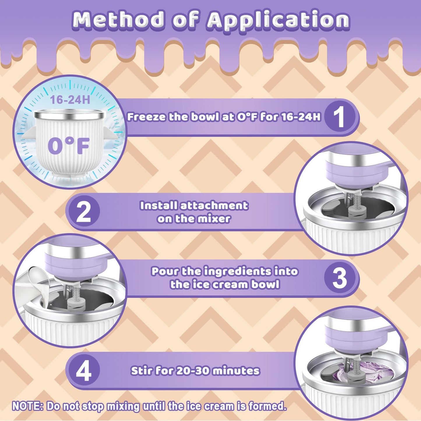 Ice Cream Maker Food Processor Accessories Compatible with Kitchenaid 4.5 and Larger Stand Mixers,2 Quart Frozen Yogurt & Sorbet Gelato Maker for Kitchenaid,Ice Cream Containers for homemade ice cream