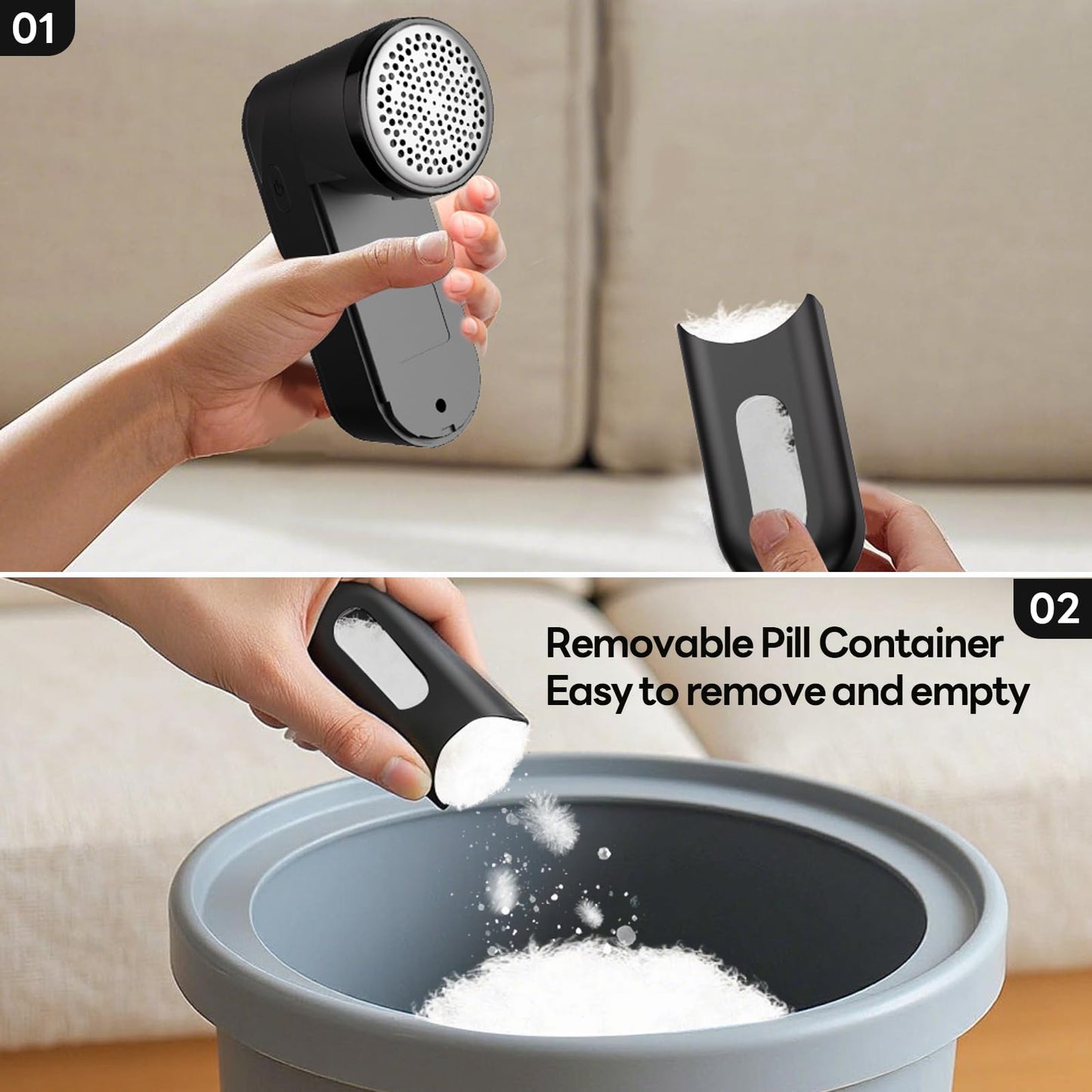 Hutaory Lint Remover for Clothes Shaver Pill Remover Rechargeable Fabric Shaver 2-Speed with Brush Electric Furinture Shaver for Sweater Lint Ball Remover