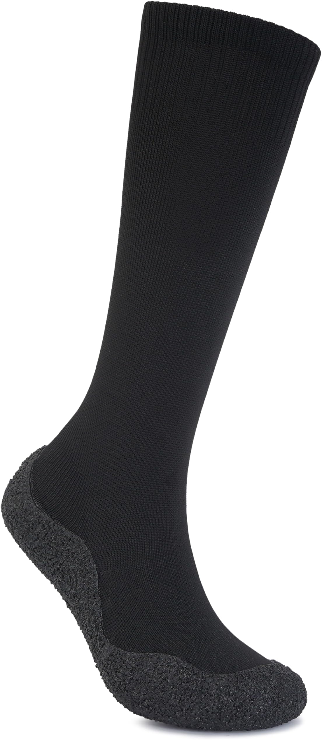 WHITIN Womens Barefoot Shoes with Knee High Minimalist Sock for Ladies with Rubber Bottom Winter Indoor House Gym Sports Barre Yoga Sockshoes Size 8 Aqua Beach Volleyball Black