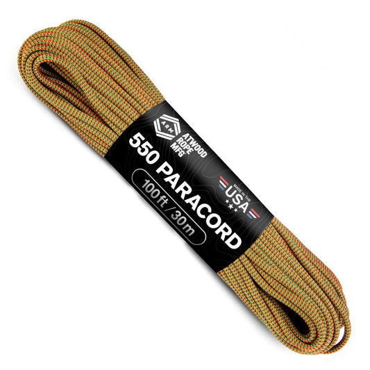 Atwood Rope MFG Color Changing 550 Paracord 100 Feet 7-Strand Core Nylon Parachute Cord Outside Survival Gear Made in USA | Lanyards, Bracelets, Handle Wraps, Keychain (Golden Stag Beetle)