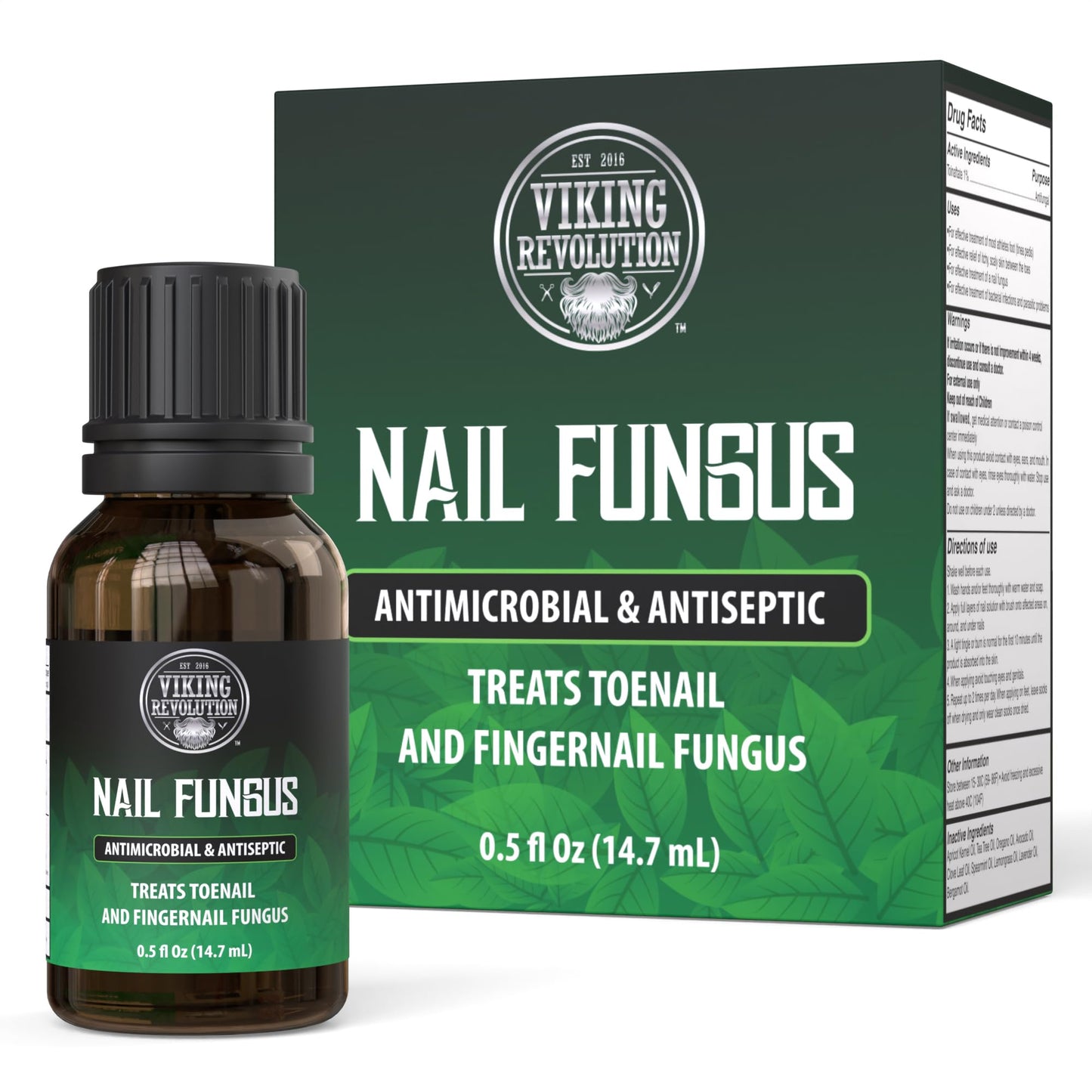 Viking Revolution Toenail Fungus Treatment Extra Strength with 1% Tolnaftate OTC - Nail Fungus Treatment for Toenail Tea Tree Oil Fungus Nail Treatment - Athletes Foot Toe Fungus Treatment Oregano Oil