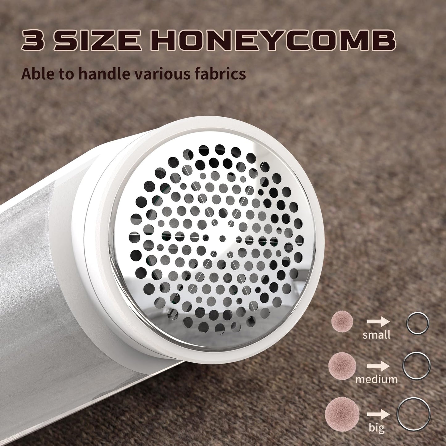 Fabric Shaver, Lint Remover for Clothes, Effectively and Quickly Remove Pills, Sweater Shaver with Stainless Steel Remove Clothes Fuzz, Lint Balls, Pills, Bobbles White