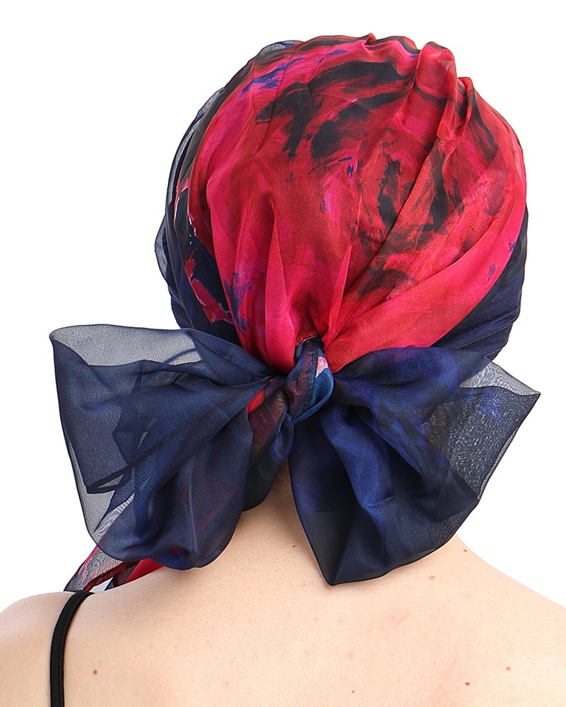 Chemo Scarf Easy Tie Lined Turban Hat for Cancer Women Patients Winter Red