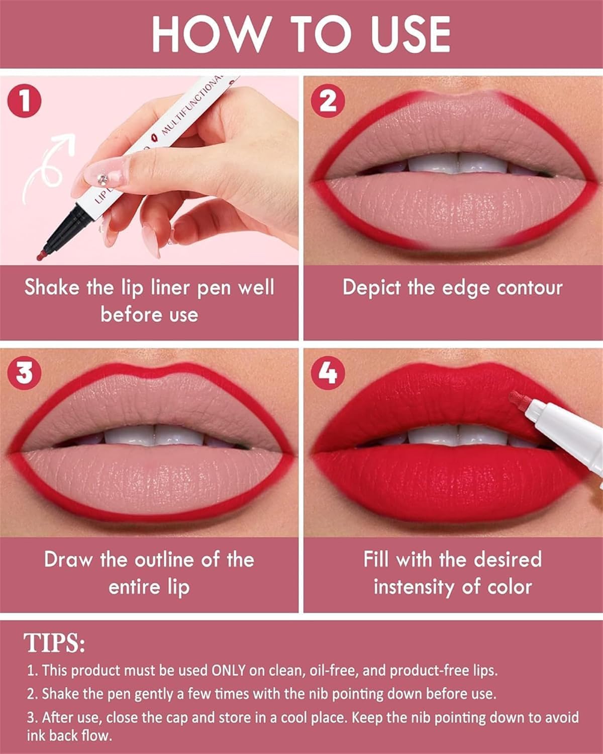 Anokia Longwear Liquid Lip Liner, Cool Story Lip Liner Liquid, Benighty Liquid Lip Liner, 2-in-1 Waterproof Long-Lasting Matte Liquid Lipstick for Women (08#, 0.6ml)