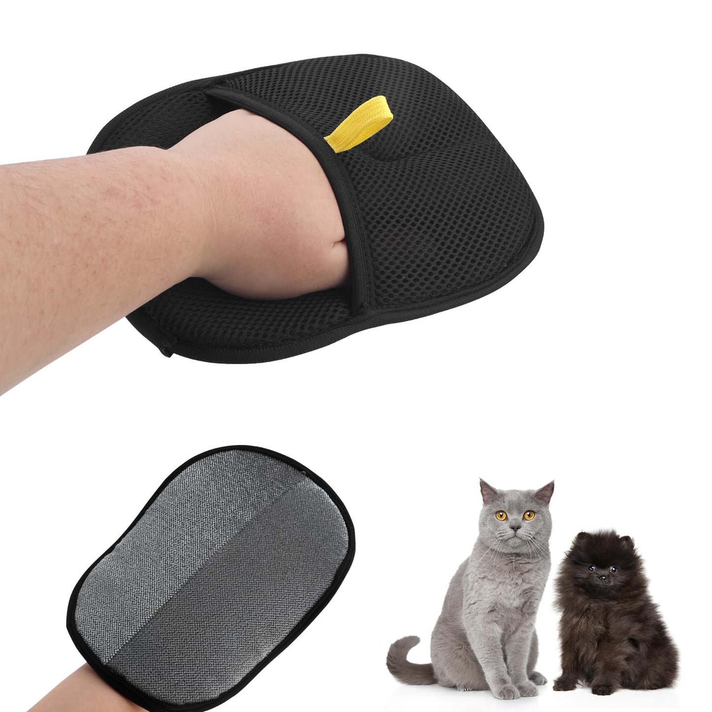 Double-Sided Pet Grooming Gloves, Cat Grooming Gloves Pet Grooming Gloves for Dogs Bathing Pet Hair Remover Gloves Versatile Pet Grooming Gloves for Dog & Cat Washing Deshedding Grooming
