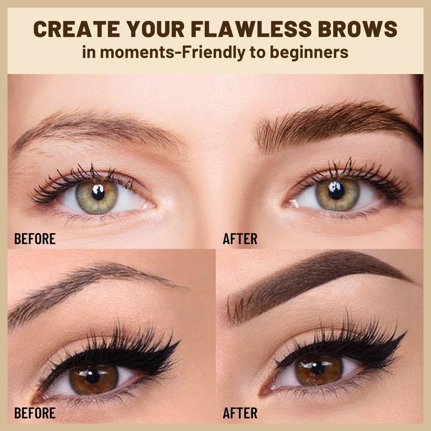 UCANBE 25PCS Eyebrow Stamp Stencil Kit With Dual-Color Eyebrow Stamp Pomade,20 Reusable Eyebrow Stencils,Finising Powder,Brush,Eyebrow Razor,Zipper Pouch,Waterproof Eye Brow Stamping and Shaping Kit01