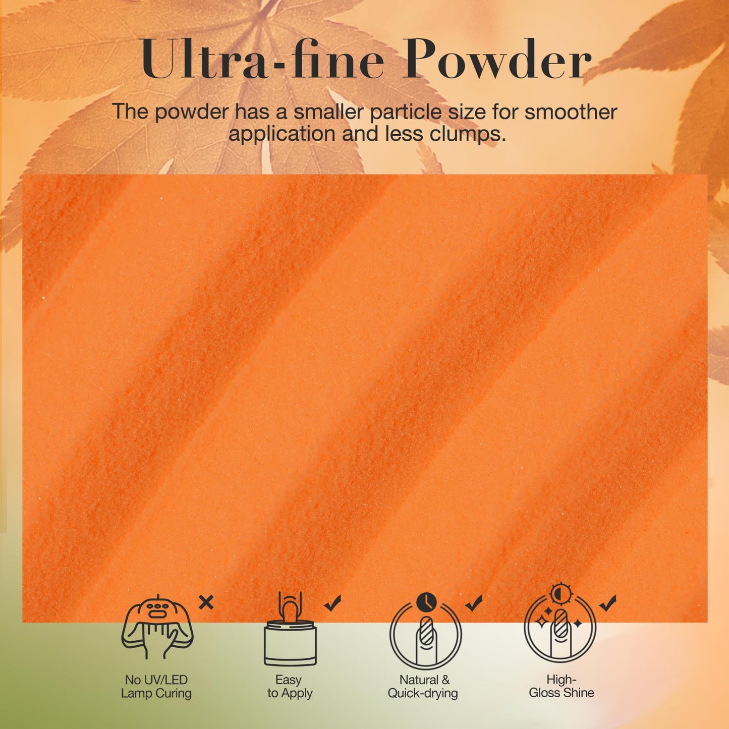 AZUREBEAUTY Dip Powder Nail Set Orange Gold Red Shimmery Green Glitter 6 Colors Dipping Powder Starter Kit French Nail Art Manicure DIY Salon, No Need Nail Lamp Cured