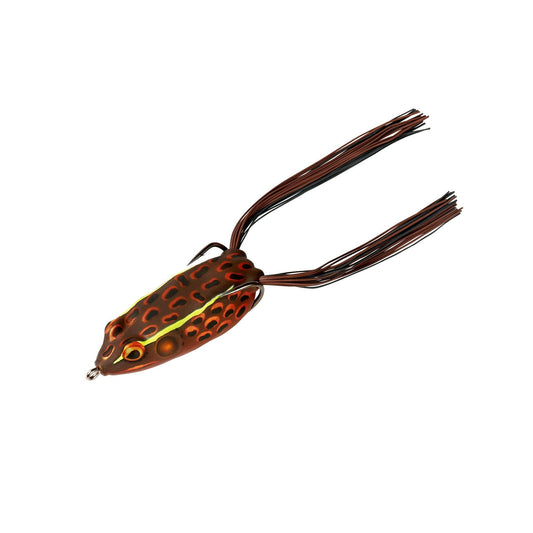 BOOYAH Pad Crasher Topwater Bass Fishing Hollow Body Frog Lure with Weedless Hooks, Sunburn