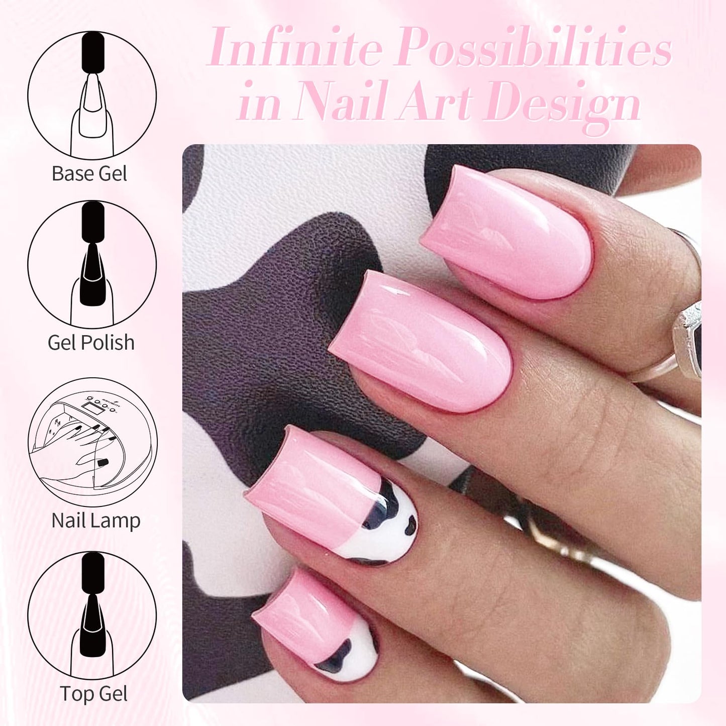 Born Pretty Pink Gel Nail Polish Valentine's Day Gift Pink Heart Color Gel Polish Nail Art Design Manicure Salon DIY Home 15ml