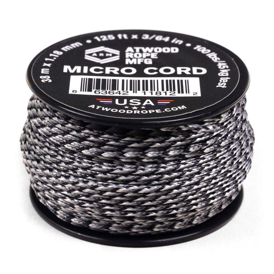 Atwood Rope MFG Tactical Nylon/Polyester Micro Utility Cord 1.18mm X 125ft Reusable Spool | Fishing Gear, Jewlery Making, Camping Accessories (Urban)