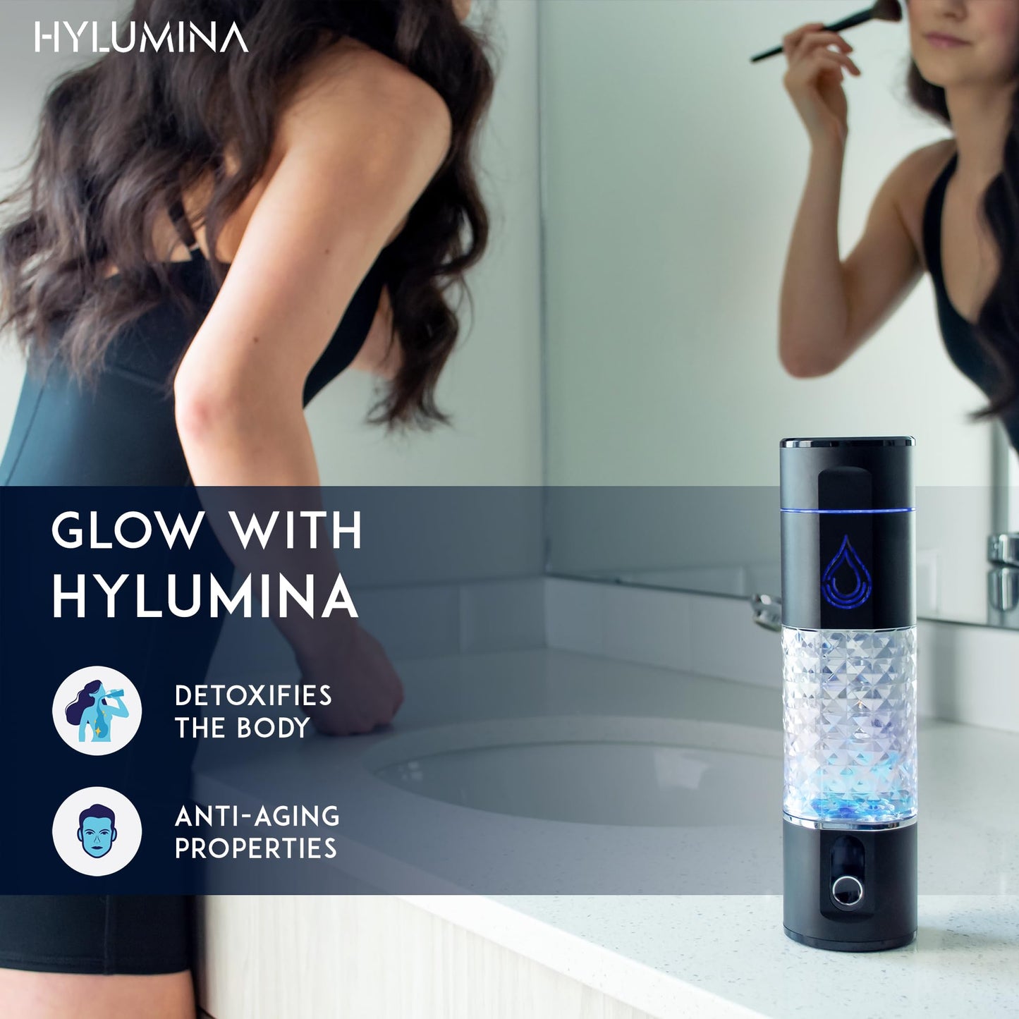 Hydrogen Water Bottle Generator – Up to 6400ppb H₂ – SPE/PEM Tech & OLED Display – Portable 9.5oz Molecular Hydrogen Water Machine – Premium Gift Packaging – Rechargeable, BPA-Free, Leakproof