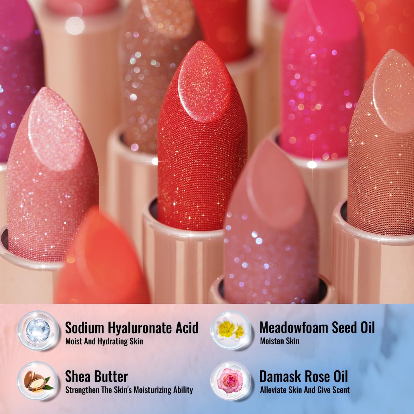 Oulac Hot Pink Lipstick for Women - Moisture-Rich Lip Balm with Shiny Surface, Creamy Lip Color Lightweight Texture, Vegan Beauty Medium Coverage Lip Makeup, PG01 Pink Promise