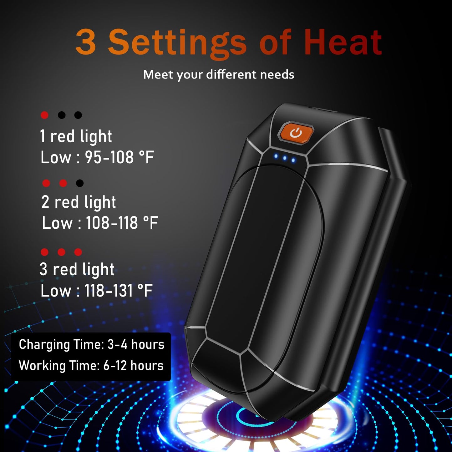 Nicelemon Electric Hand Warmers Rechargeable 2 Pack, Reusable Handwarmers, Portable Pocket Heater for Camping, Hunting, Golf, Gift for Men Women (Black)