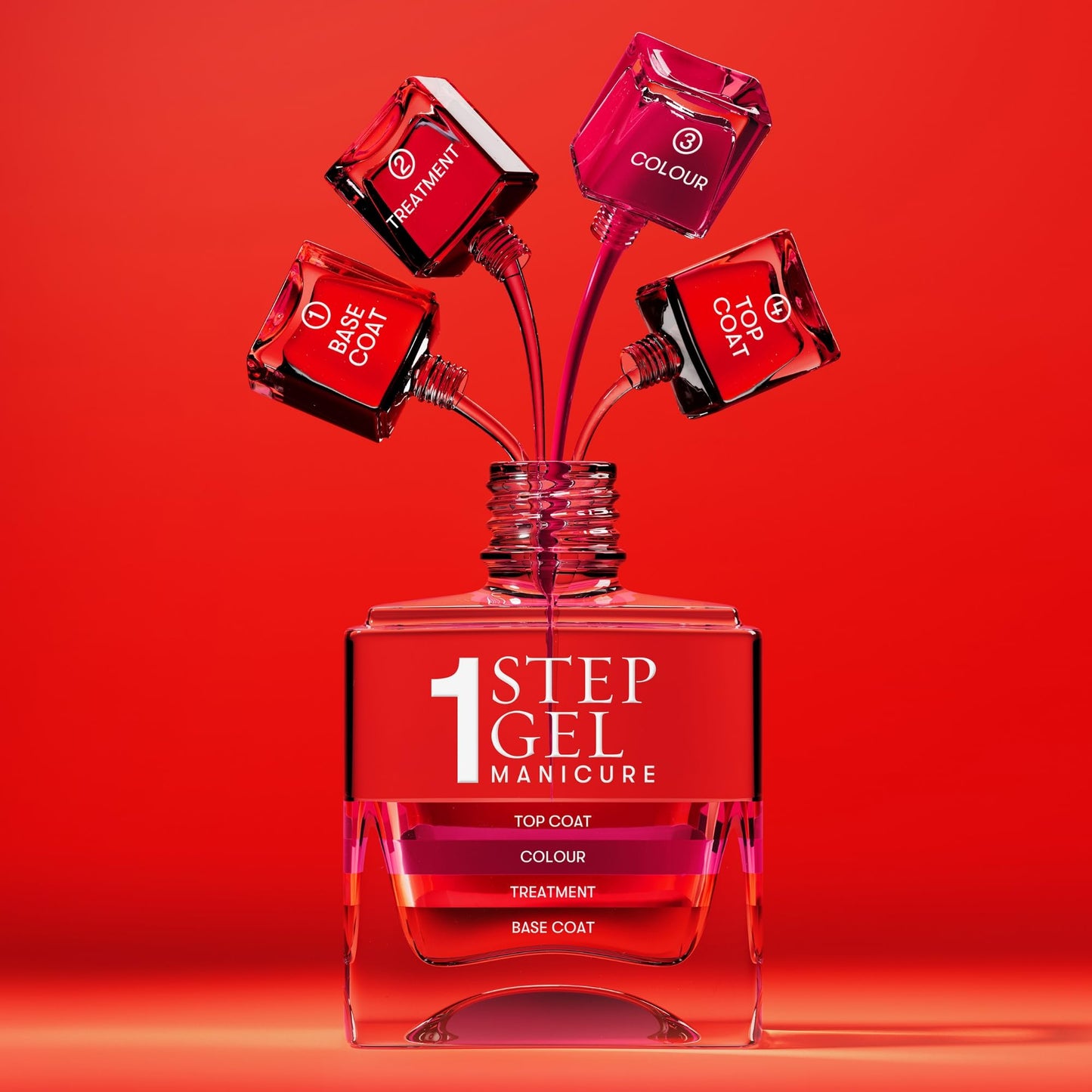 Nails Inc It's Topless Gel Nail Polish, 4-in-1 Base Coat, Treatment, Color & Top Coat, Long Lasting, Strong, Chip Free Nails, Glossy Salon Quality Manicure At Home, Vegan, Cruelty Free, Shade Renee