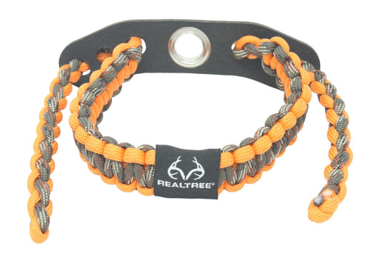 Ten Point Gear Realtree® Paracord Archery Bow Wrist Sling - 100% Full Grain Leather 550 Paracord (Blaze Camo)