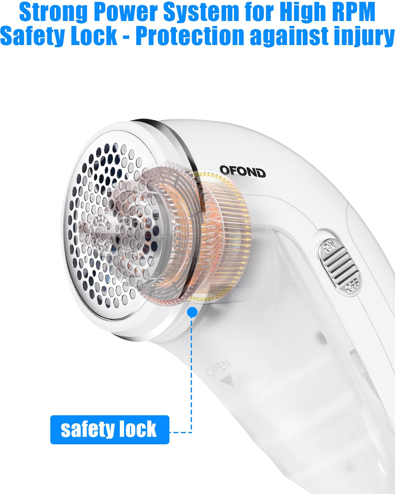 OFOND Fabric Shaver Lint Remover for Clothes,Electric Lint Shaver Battery Operated,Portable Sweater Defuzzer, Quick and Easy Remove Pills,Lint Balls,Fuzz of Clothing Pants Socks Couch Pillows Blankets
