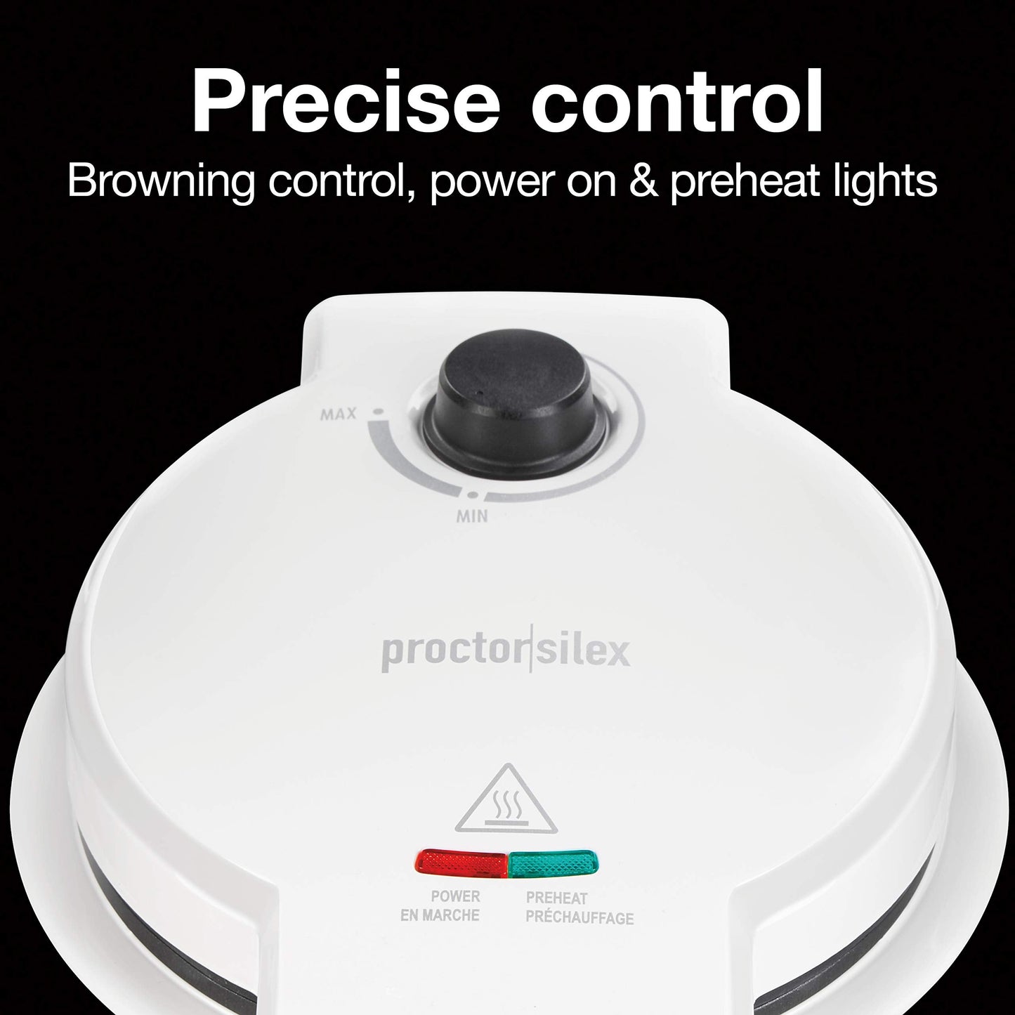 Proctor Silex Waffle Cone and Ice Cream Bowl Maker with Browning Control, Shaper Roller and Cup Press, 7.5” PFAS-Free Nonstick Plates, White (26410MN)