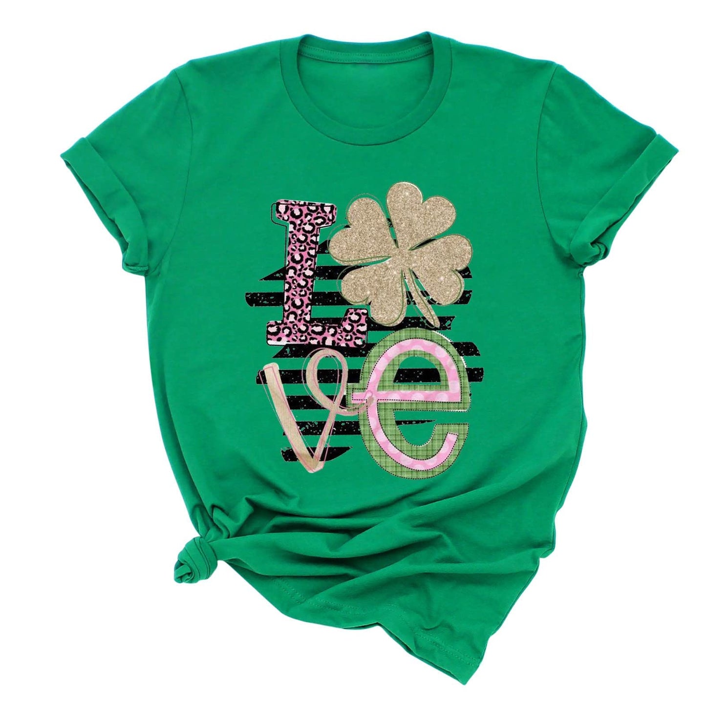 Aniywn Women's St Patricks Day Casual Short Sleeve T-Shirt Round Neck Graphic Print Tee Top Blouse