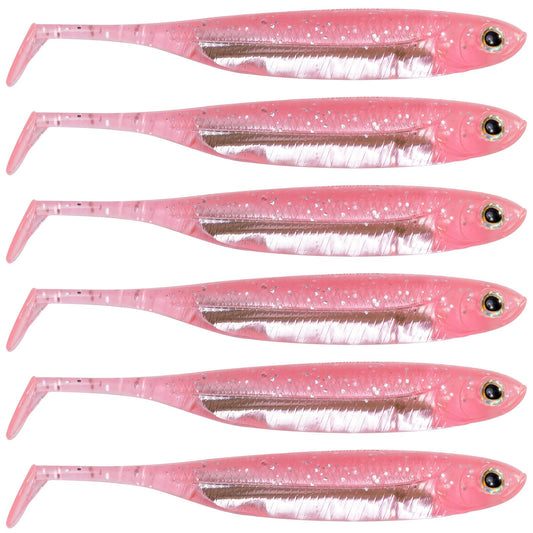 Dr.Fish Paddle Tail Swimbaits, Soft Lures for Bass Fishing, Soft Baits Swim Shad Bait Minnow Lures Drop Shot Fishing Lures 2-3/4 Inches Pink