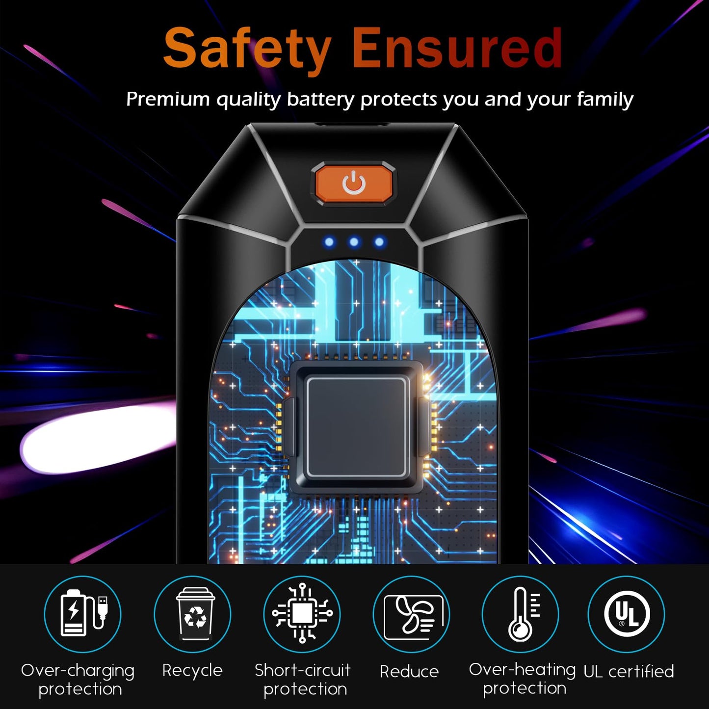 Nicelemon Electric Hand Warmers Rechargeable 2 Pack, Reusable Handwarmers, Portable Pocket Heater for Camping, Hunting, Golf, Gift for Men Women (Black)