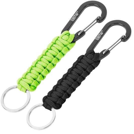 EOTW Carabiner Keychain, Small Carabiner Clip with Paracord Keychain Mini Aluminum D Ring Key Organizer