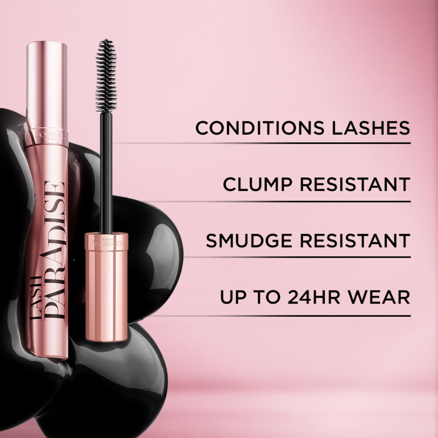 L'Oreal Paris Makeup Lash Paradise Waterproof Mascara, Voluptuous Volume, Intense Length, Feathery Soft Full Lashes, No Smudging, No Clumping, Black, 0.25 Fl Oz (Pack of 1) Packaging May Vary