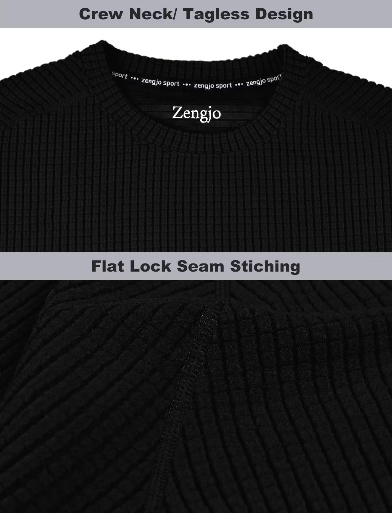Long Sleeve Running Shirt Men Cold Weather(Black,L)