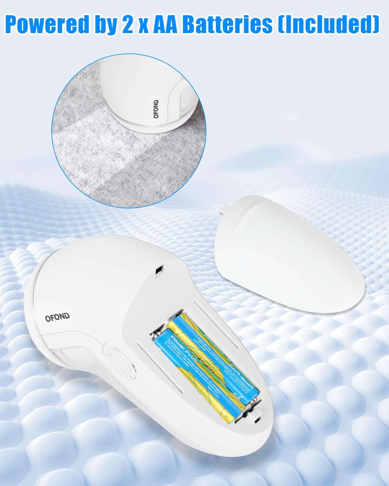 OFOND Fabric Shaver Lint Remover for Clothes,Electric Lint Shaver Battery Operated,Portable Sweater Defuzzer, Quick and Easy Remove Pills,Lint Balls,Fuzz of Clothing Pants Socks Couch Pillows Blankets