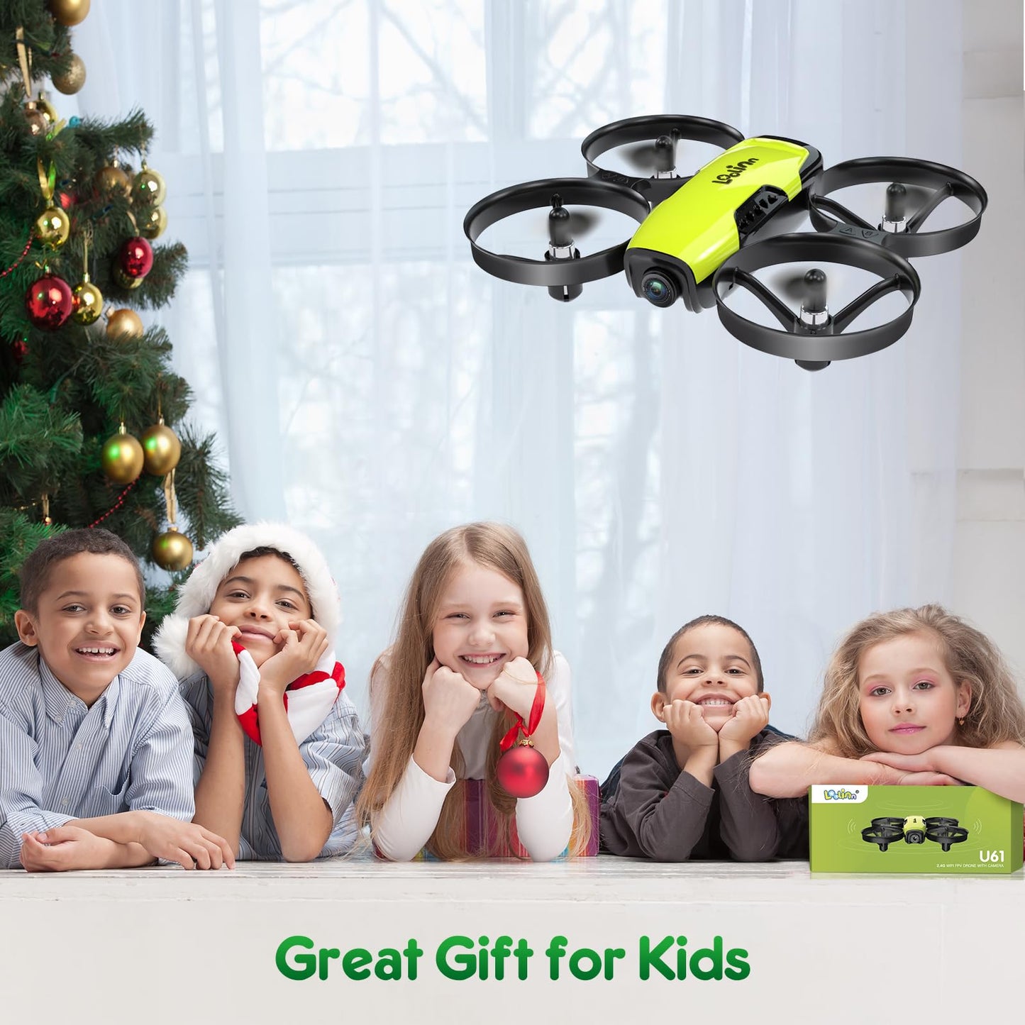 Loolinn | Drones for Kids Gift with Camera - Mini Drone with 90° Adjustable Camera, Safe for Kids, Photos and Videos, Includes three batteries (Gift for Kids)