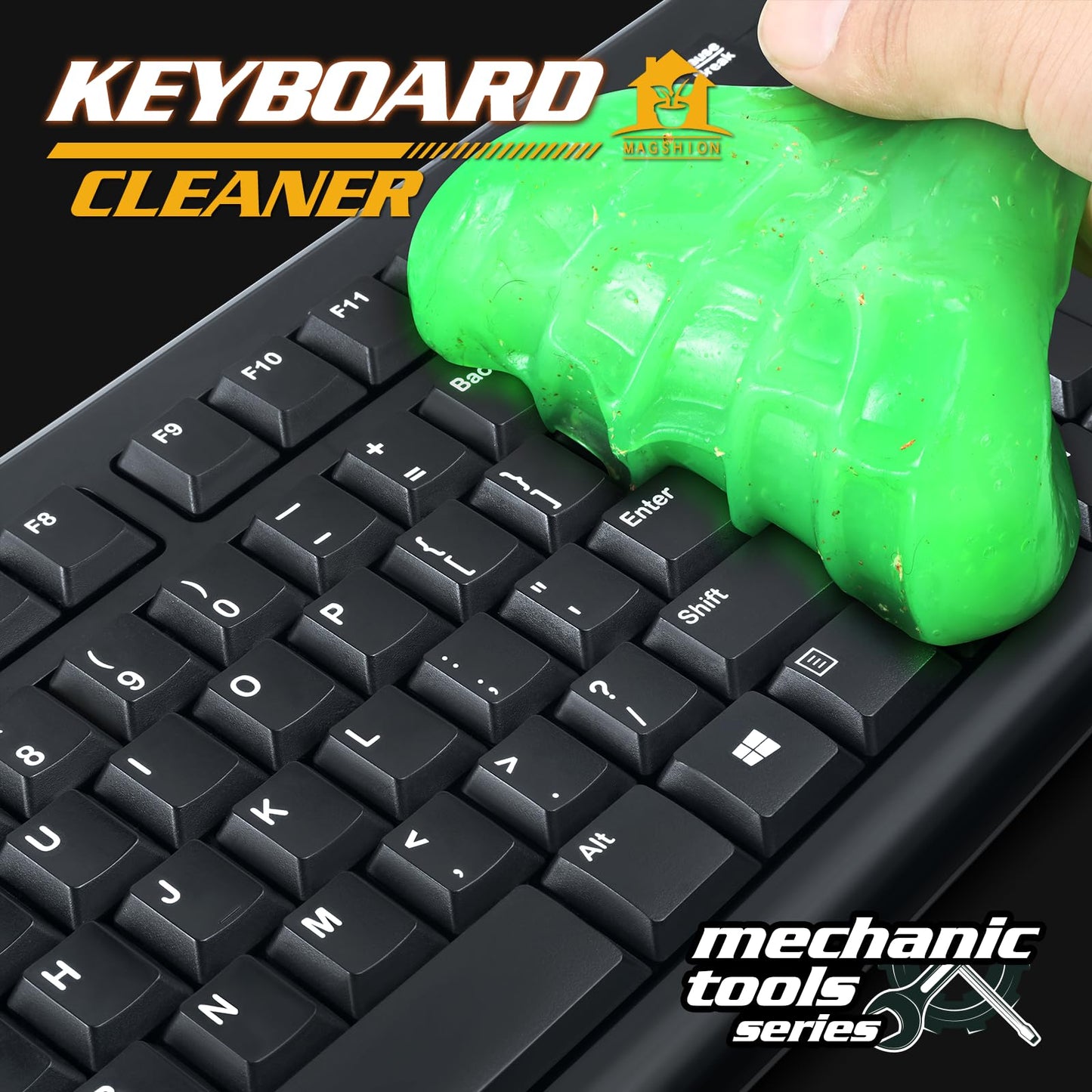 Magshion Car Cleaning Gel Dust Cleaning Gel for Car Vent, Auto Detailing Tools Home Office Detailing Jelly Keyboard Cleaner for Dust and Debris Removal (Green)