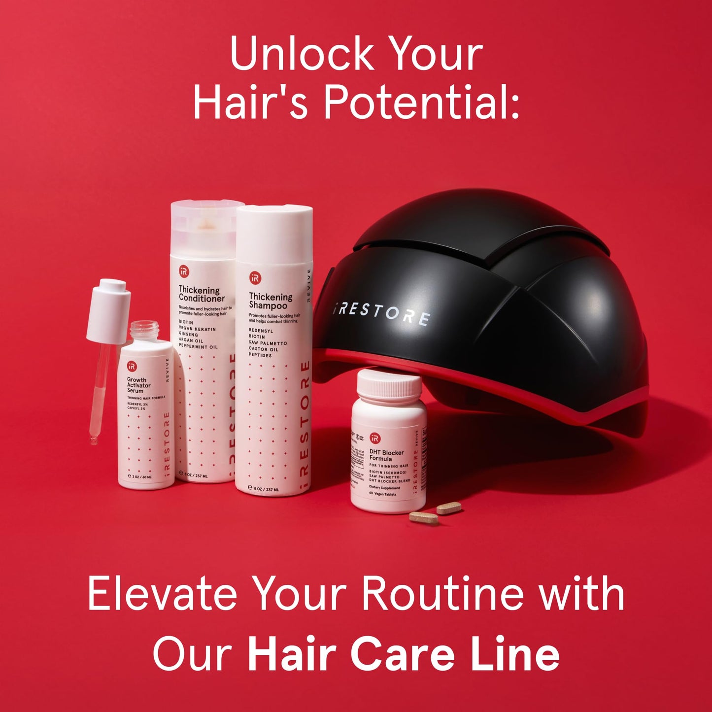 iRestore Essential - Laser Red Light Therapy for Hair Growth - FDA Cleared Hair Loss, Hair Thinning & Alopecia Treatment for Men & Women - Laser Cap for Hair Regrowth Stimulate Denser Fuller Hair