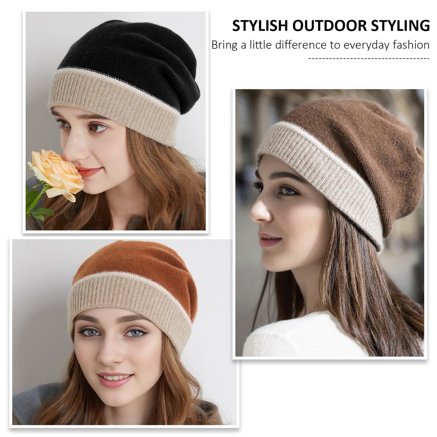 DANMY Womens Winter Hat Warm Chunky Cable Knit Beanies Hat,Winter Beanie Hats for Women Skull Cap