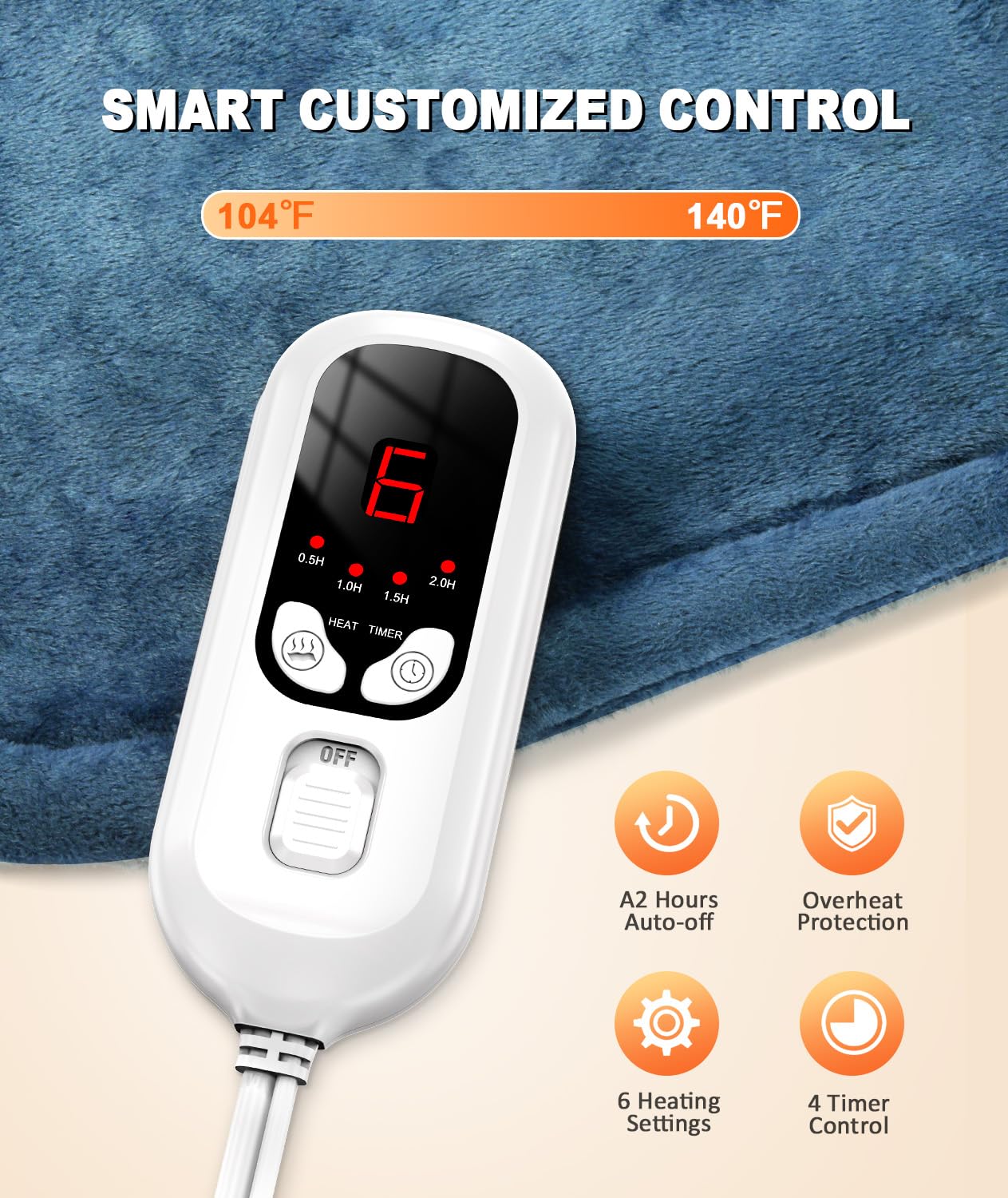 Heating Pad for Neck and Shoulders, Weighted Fast Heating Pads for Back Pain Relief, Heated Wrap with 6 Heat Settings 4 Timers Auto Off, FSA HSA Eligible, Birthday Gifts for Mom Dad Women Men