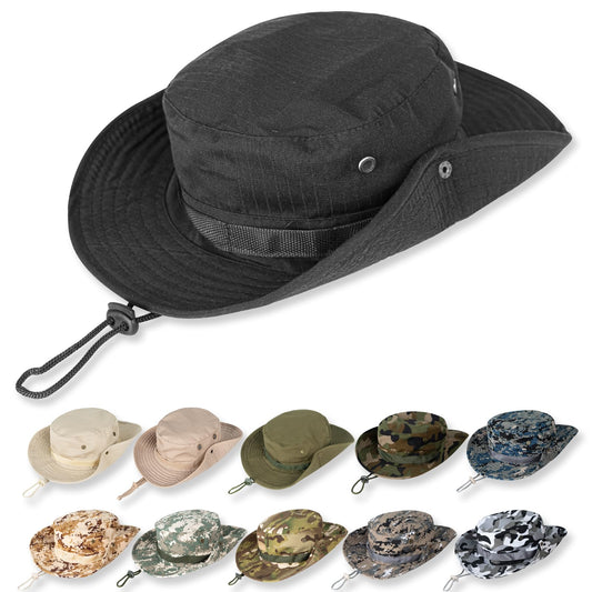 Sun Hats for Men Women Bucket Hat UPF 50+ UV Protection Boonie Hat for Safari Fishing Hiking Garden Beach Black