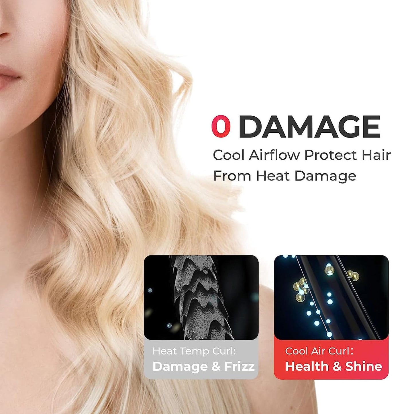 KIMISS Cordless Automatic Hair Curler for Women, Fast Heating USB Rechargeable Curling Wand with Digital Display, Portable Spin Curler for Styling, Travel-Friendly