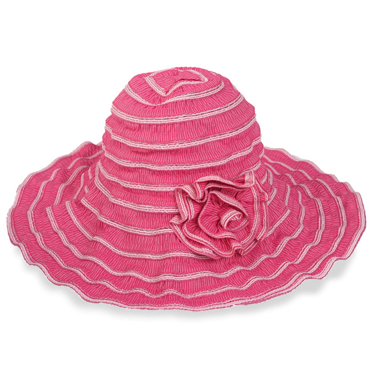 Women Folding Vintage Outdoor Sun Hats for Beach Garden Travelling UV Protection Rose