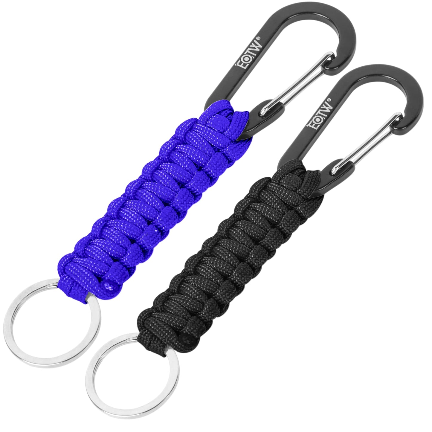 EOTW Carabiner Keychain, Small Carabiner Clip with Paracord Keychain Mini Aluminum D Ring Key Organizer