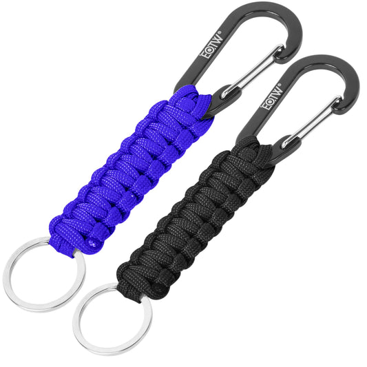 EOTW Carabiner Keychain, Small Carabiner Clip with Paracord Keychain Mini Aluminum D Ring Key Organizer