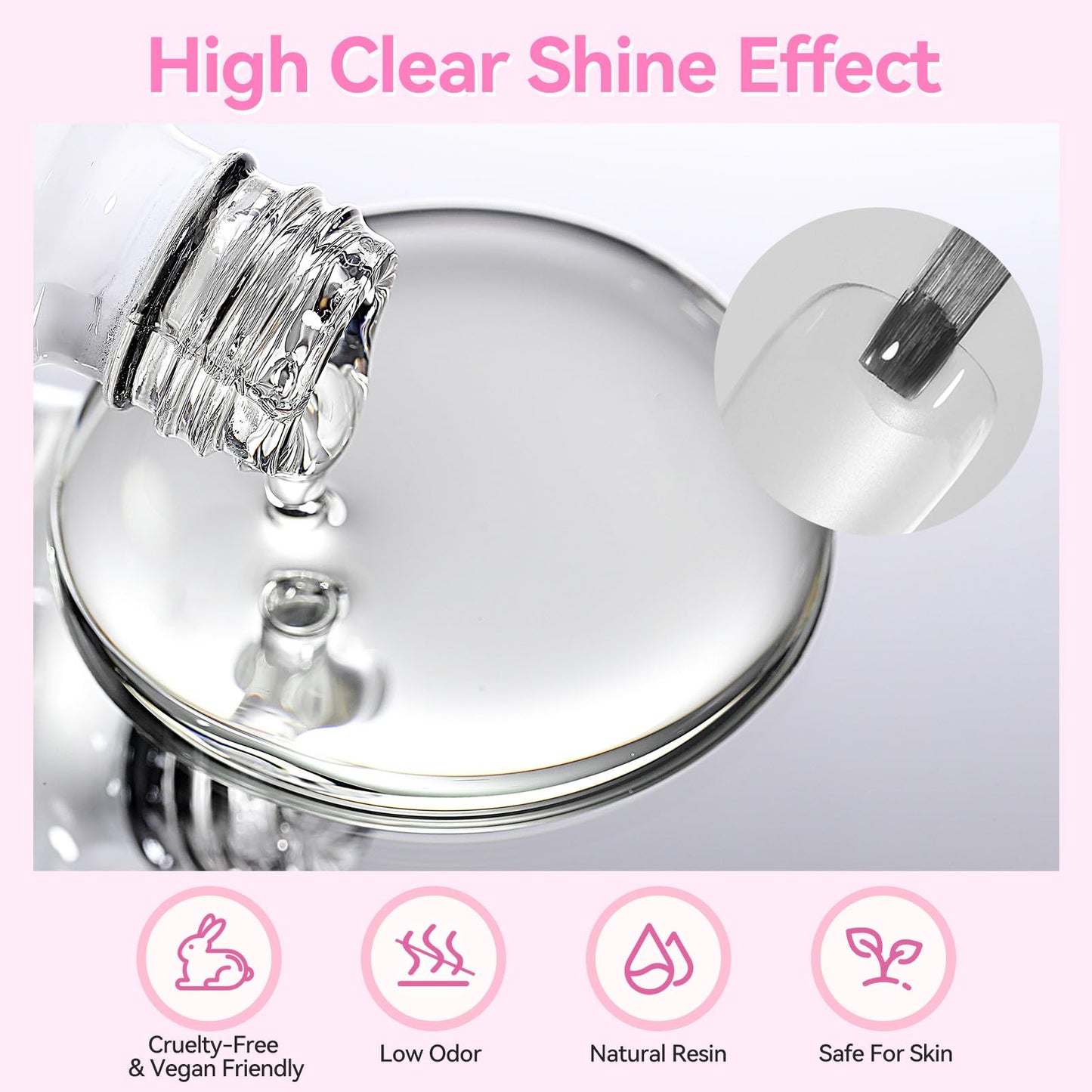 Born Pretty Nail Glue for Tips, 6 in 1 Gel Nail Extension Gel,Blooming Gel,Base Gel Top Coat,Builder and Strengthener Gel for Nail Art Design