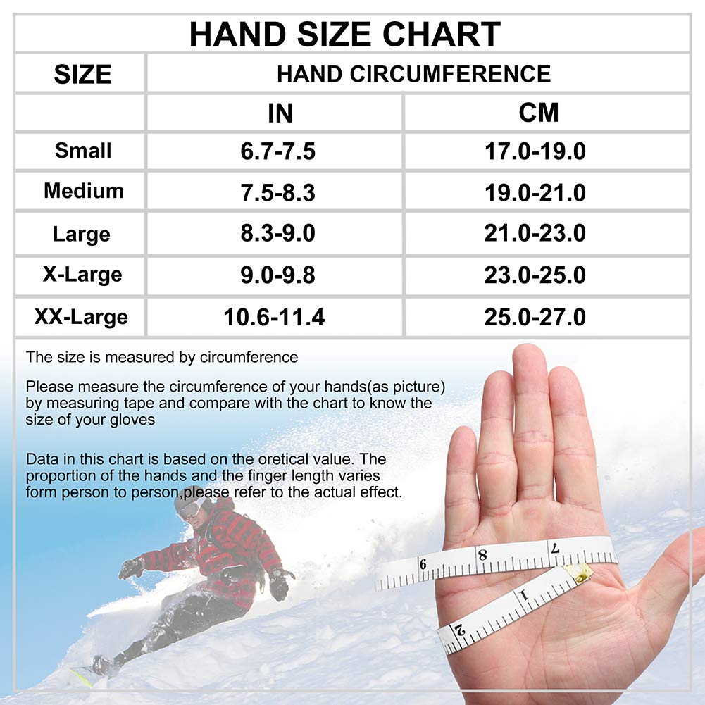 KINGSBOM Waterproof Ski & Snow Gloves, 3M Thinsulate Winter Warm Touch Screen Snowboard Gloves for Men & Women