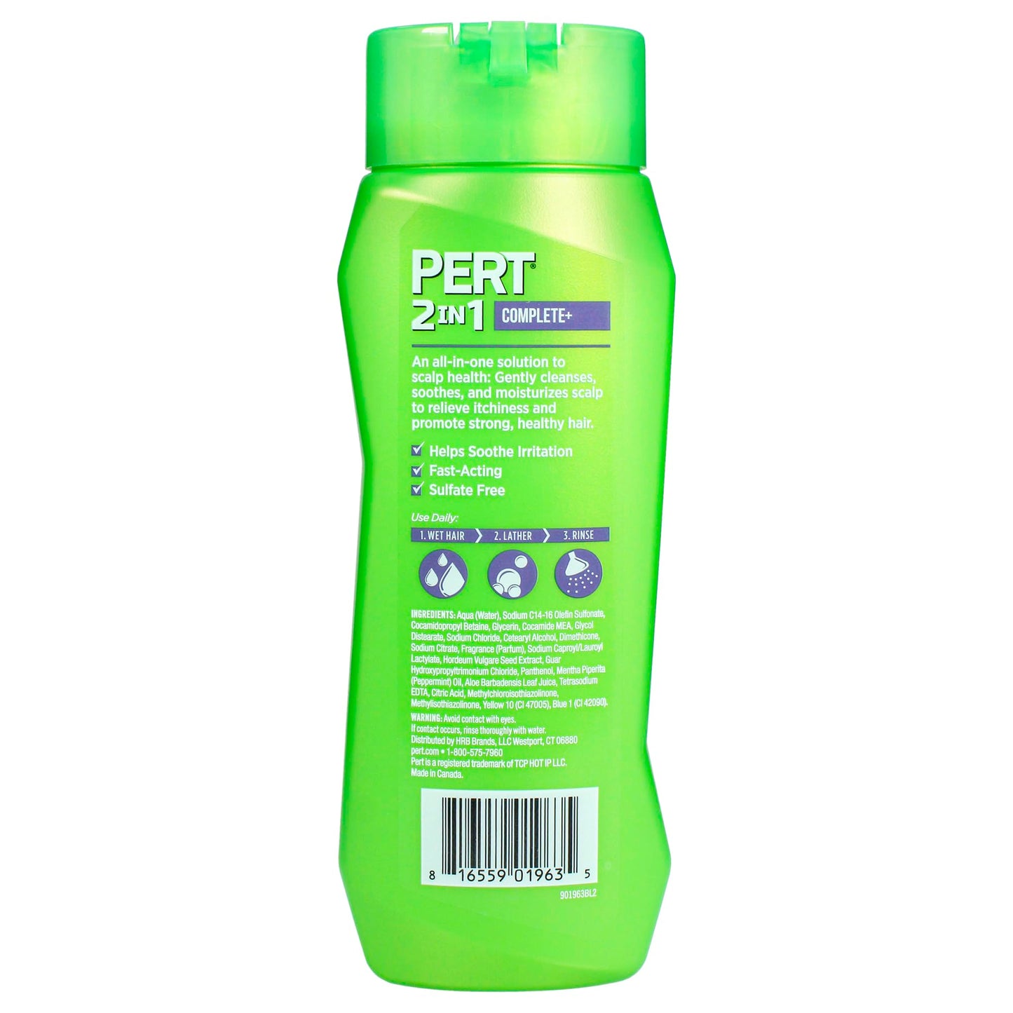 Pert 2 in 1 Complete Plus Scalp Care Shampoo and Conditioner - Itchy Scalp Treatment - Sulfate Free Shampoo and Conditioner for Healthy Hair - 13.5 oz (Pack of 4)