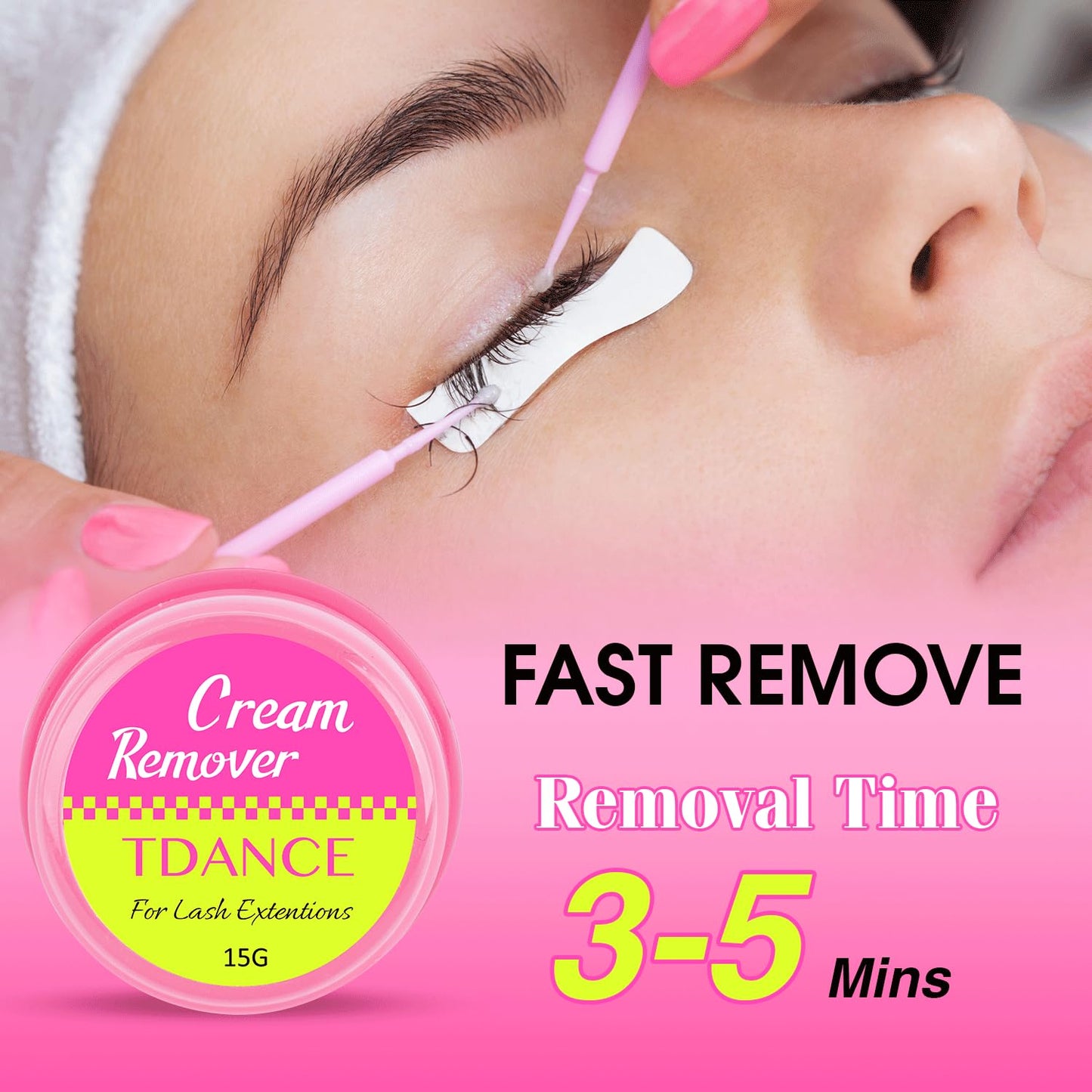TDANCE Cream Lash Remover for Lash Extensions, Lash Extension Remover, Low Irritation Cream for Sensitive Skin, Professional Eyelash Extension Remover for Salon(Lash Remover,15g)