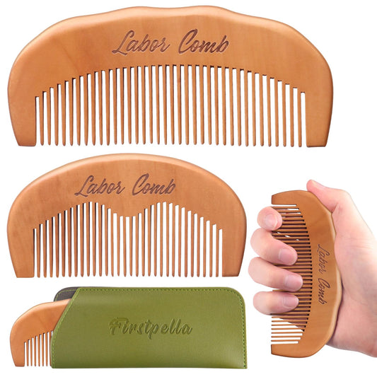 2Pcs Birthing Comb for Women Labor,Wooden Birth Labor Comb for Labor and Delivery Essentials,Natural Wood Comb for Labor Pain Relief,Labor Comb for Pregnant Women Pregnancy Contraction Expectant Moms