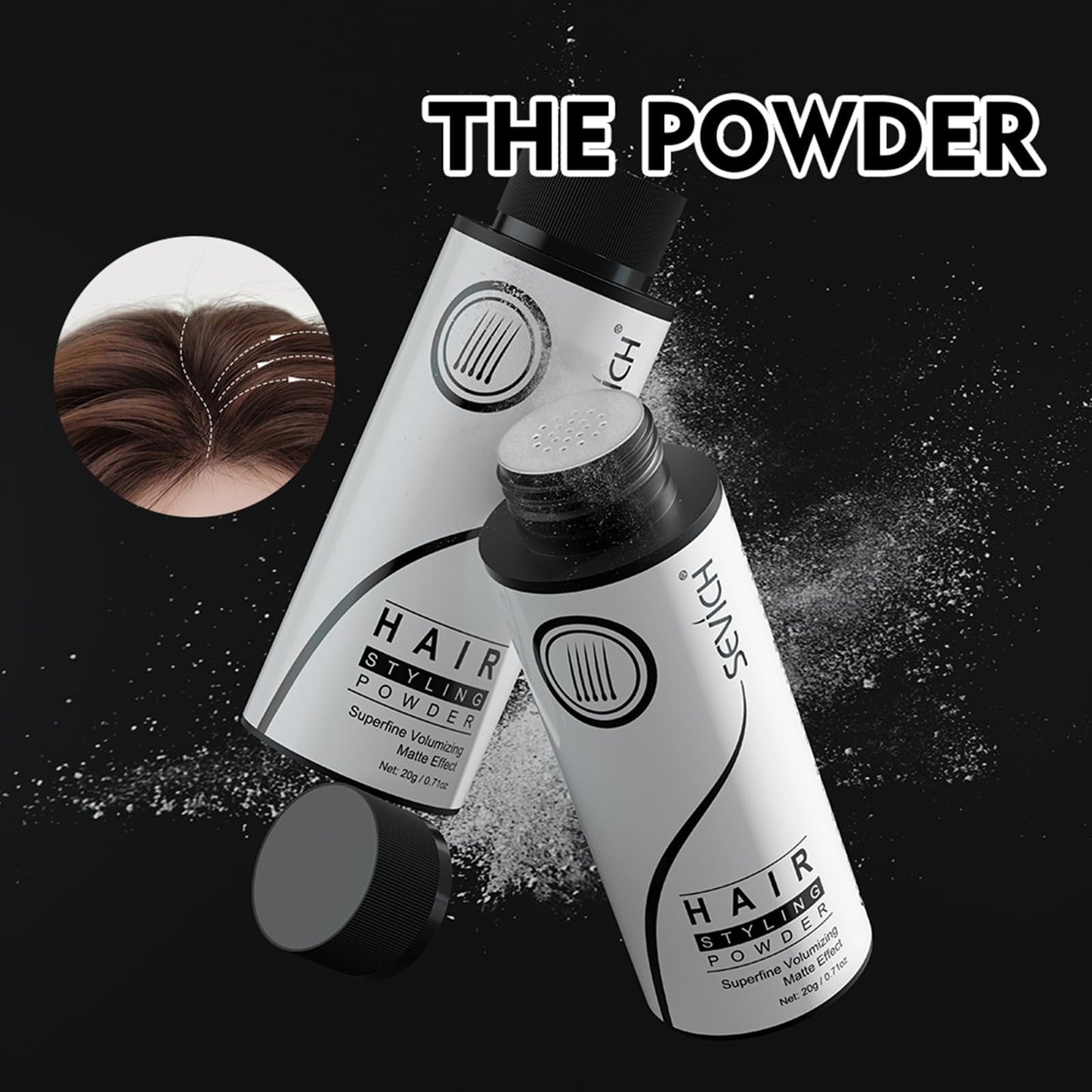 SEVICH Miracle Volume Powder - Texturizing Hair Styling Powder for Men & Women, 360° Adjustable Nozzle, Oil Control & Fluffy Hair, Travel-Size Matte Finish Hair Powder, 4g Spray + 20g Refills