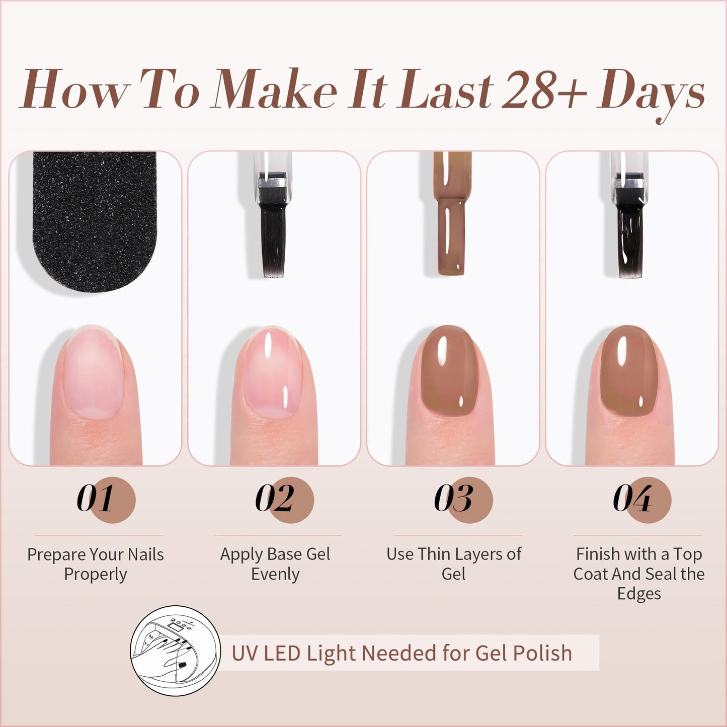 Born Pretty Jelly Gel Nail Polish, Autumn Winter Sheer Gel Nail Polish, Milky Brown Nude Crystal Transparent Gel Polish Gel Manicure DIY Salon Nail Art Gifts Women Girls 7ML 6PCS